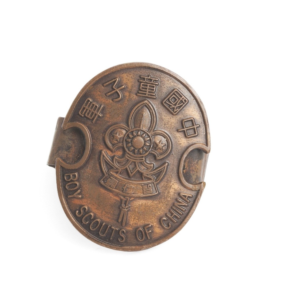 Boy Scouts Of China Neckerchief Slide Woggle Vintage